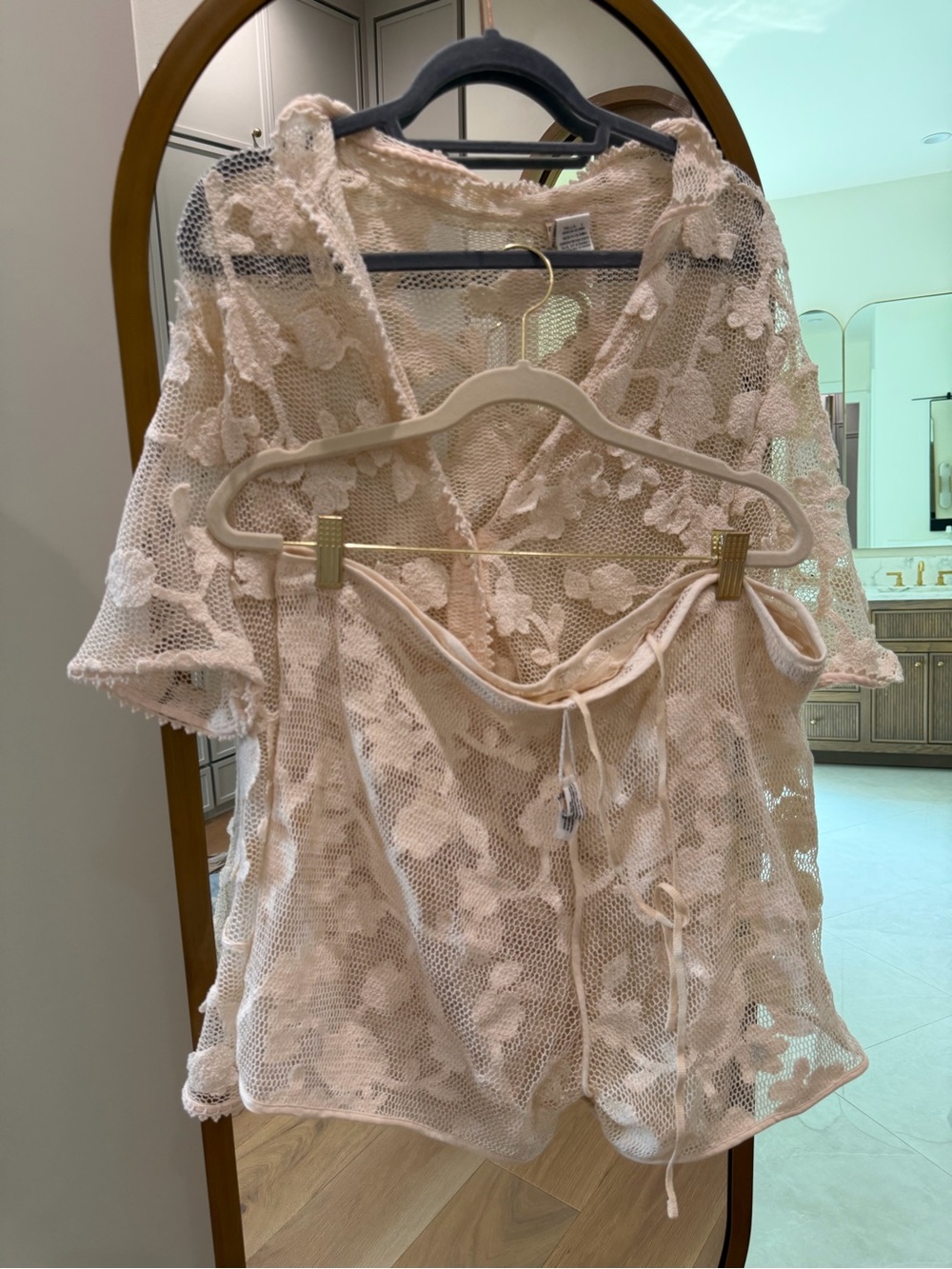 REVOLVE Cream Sheer Crochet Cover-Up